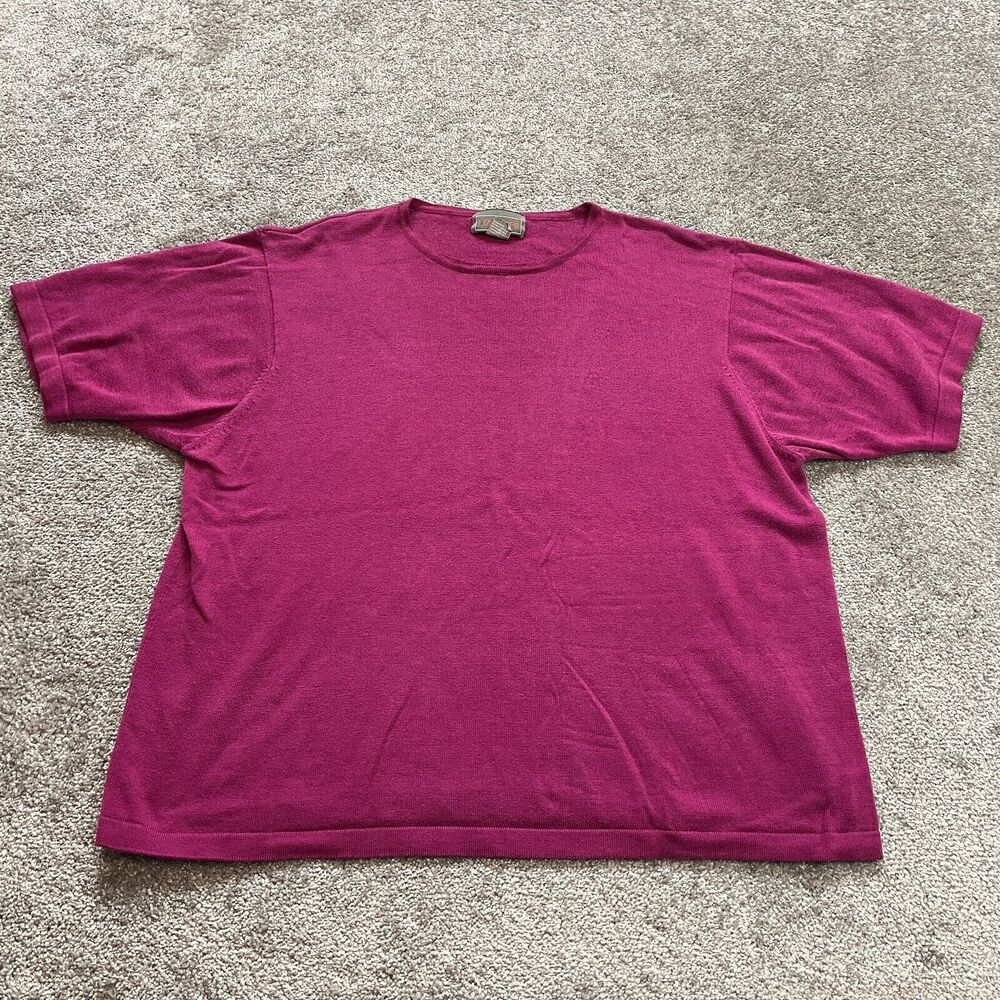 Liz Baker Sweater Womens 2X Purple Short Sleeve Pullover Soft Ladies Top Casual